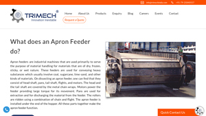Apron Feeder Manufacturer - Trimech India - feeder manufacturer