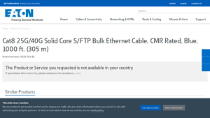 Cat8 25G 40G Bulk SFTP Solid-Core CMR Cable, Blue, 1000-ft | Eaton - cat 8 ethernet cable bulk