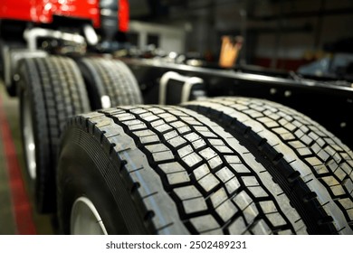 A relevant stock photo of truck tire manufacturer in a typical setting.