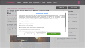 German arms manufacturer Alfred Crossword Clue - Try Hard Guides - german arms manufacturer alfred crossword