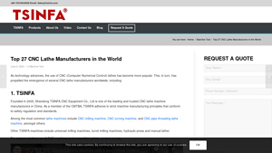 Top 27 CNC Lathe Manufacturers in the World - TSINFA - cnc lathe machine factory
