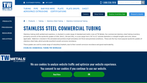 Stainless Steel Commercial Tubing Supplier - TW Metals - ss tube manufacturer