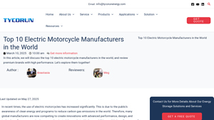 Top 10 Electric Motorcycle Manufacturers In The World - Tycorun ... - santa cruz electric motorcycle manufacturer