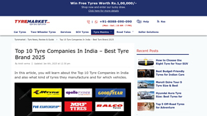 Best Tyre Companies (Manufacturers) - Top 10 Tyre Brands in India - largest tyre manufacturer