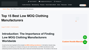Top 15 Best Low MOQ Clothing Manufacturers - tzstreetwear.com - low moq clothing manufacturer
