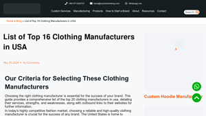 List of Top 16 Clothing Manufacturers in USA - tzstreetwear.com - manufacturer for clothing brand