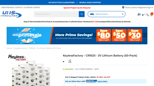 KeylessFactory - CR1620 - 3V Lithium Battery (50-Pack) - cr1620 bulk