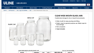Clear Wide-Mouth Glass Jars - ULINE - glass jar bulk