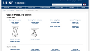 Folding Tables and Chairs - ULINE - 6ft folding table bulk