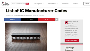 List of IC Manufacturer Codes - Free Online PCB CAD Library - manufacturer code