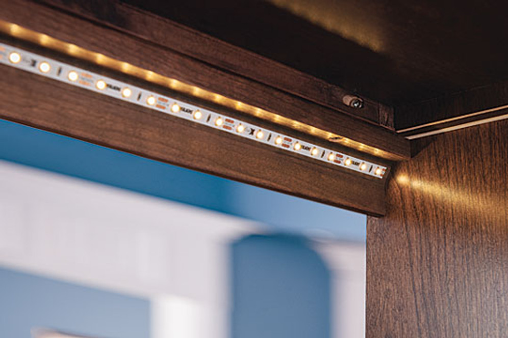A relevant stock photo of under cabinet lighting manufacturer in a typical setting.