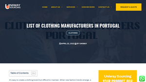 List Of Clothing Manufacturers In Portugal - Uniway Sourcing - manufacturer clothing portugal