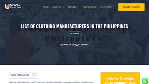 List Of Clothing Manufacturers In The Philippines - Uniway Sourcing - garment manufacturer