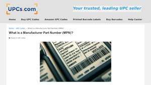 What is a Manufacturer Part Number (MPN)? - UPCs.com - manufacturer number