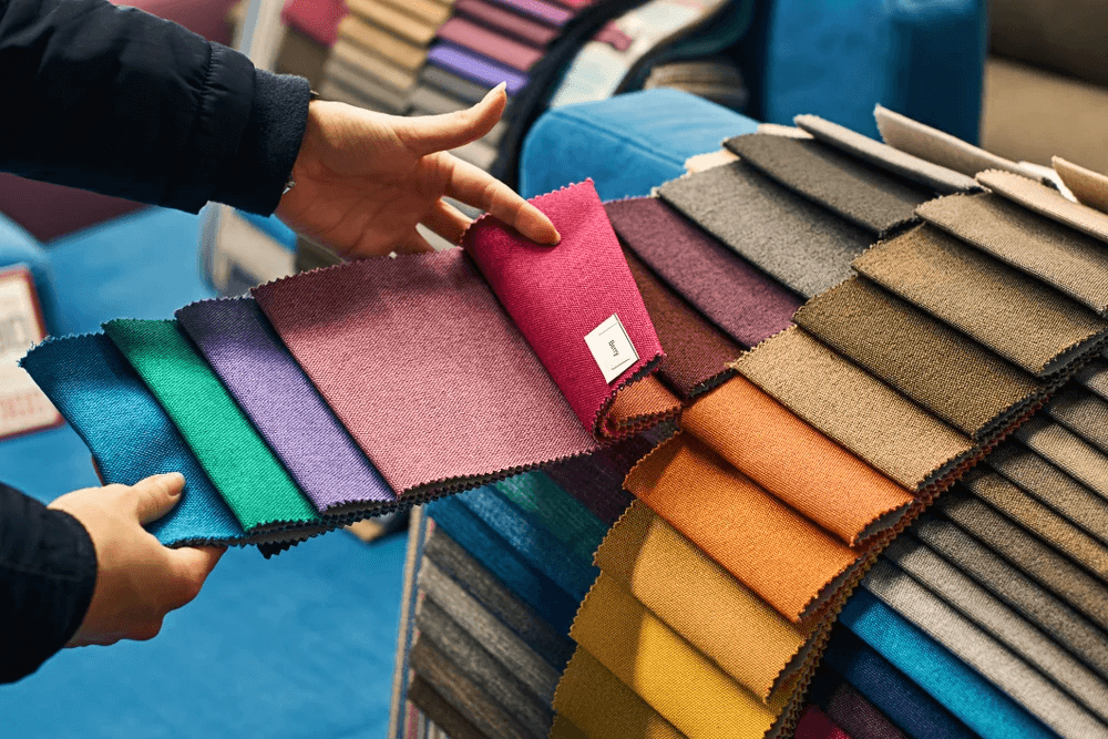 A relevant stock photo of upholstery fabric manufacturer in a typical setting.