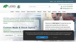 UQG Optics - Precision Optical Components & Technical Glasses - optical products manufacturer