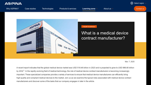 What is a medical device contract manufacturer? | ASPINA - medical device contract manufacturer