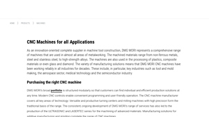 CNC Machines - DMG MORI - cnc manufacturer