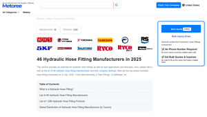46 Hydraulic Hose Fitting Manufacturers in 2025 - Metoree - hydraulic fittings factory