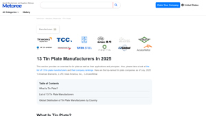 13 Tin Plate Manufacturers in 2025 - Metoree - tinplate sheet factory