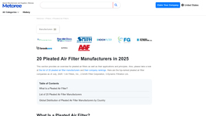 20 Pleated Air Filter Manufacturers in 2025 - Metoree - usa pleated air filters manufacturer