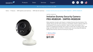 Imitation Dummy Security Camera PRO-MSBDUM - Swann - dummy camera company