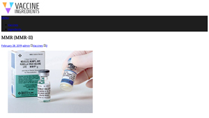 MMR (MMR-II) - Vaccine Ingredients - mmr vaccine manufacturer