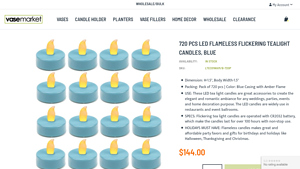 720 pcs LED Flameless Flickering Tealight Candles, Blue - led candle bulk