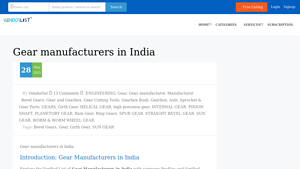 Gear manufacturers in India - Top 20 Verified List - VendorList - gear manufacturer