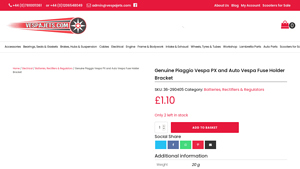 Genuine Piaggio Vespa PX and Auto Vespa Fuse Holder Bracket - is piaggio of vespa manufacturer