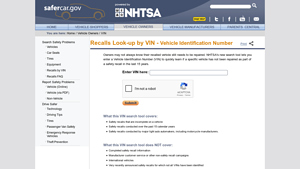 Recalls Look-up by VIN (Vehicle Identification Number) - nhtsa recalls by manufacturer