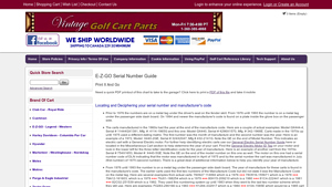 E-Z-GO Serial Number Guide - Vintage Golf Cart Parts, Inc. - 1992 manufacturer code lookup