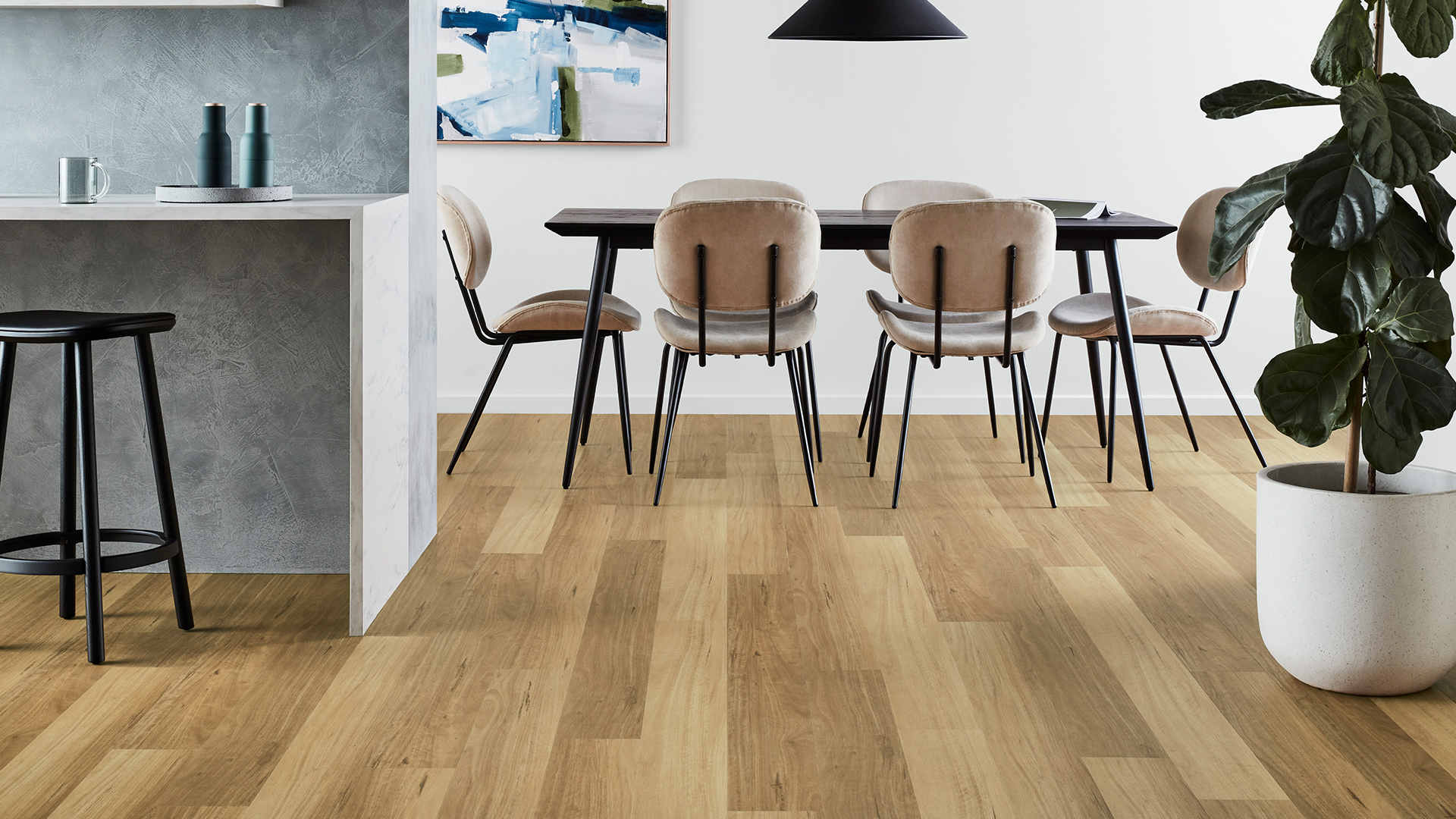 A relevant stock photo of vinyl flooring china in a typical setting.