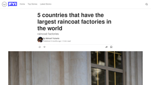 5 countries that have the largest raincoat factories in the world | FYI - waterproof raincoat factory