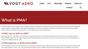 PMA - Vogt Aero - faa parts manufacturer approval