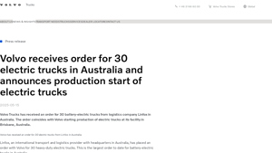 Volvo receives order for 30 electric trucks in Australia and ... - volvo electric company