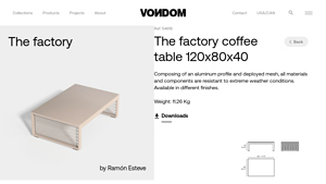 THE FACTORY COFFEE TABLE 120x80x40 by Ramón Esteve - metal coffee table factory
