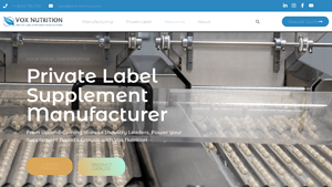Private Label Supplement Manufacturer | Vox Nutrition - private label dietary supplement manufacturer