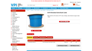 CAT8 Shielded Solid Bulk Cable - Video Products Inc - cat 8 ethernet cable bulk