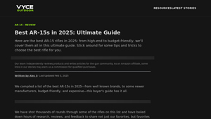 Best AR-15s in 2025: Ultimate Guide - vyceoutdoor.com - best ar 15 manufacturer