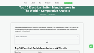 Top 10 Electrical Switch Manufacturers In The World - Comparative ... - switch manufacturer
