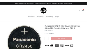 Panasonic CR2450 620mAh 3V Lithium (LiMnO2) Coin Cell Battery ... - cr2450 bulk