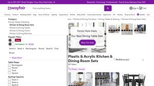 Plastic & Acrylic Kitchen & Dining Room Sets You'll Love | Wayfair - plastic dining table factory