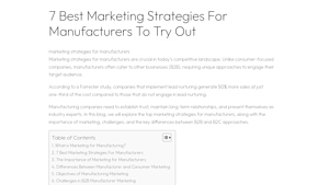 7 Best Marketing Strategies For Manufacturers To Try Out - manufacturer marketing
