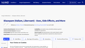 Diazepam (Valium, Libervant) - Uses, Side Effects, and More - valium manufacturer