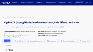 Xigduo XR (dapagliflozin/metformin): Uses, Side Effects ... - WebMD - xigduo manufacturer website