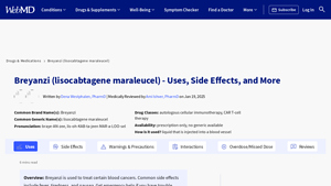 Breyanzi (lisocabtagene maraleucel) - WebMD - breyanzi manufacturer