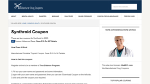 Synthroid Coupon 2025 - NEW - Manufacturer Coupons - synthroid manufacturer