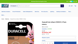 Duracell Coin Lithium CR2025 | 2 Pack — westbasedirect.com - cr2025 bulk