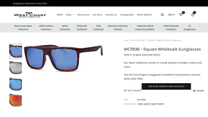 WC7936 – Square Wholesale Sunglasses - square sunglasses bulk